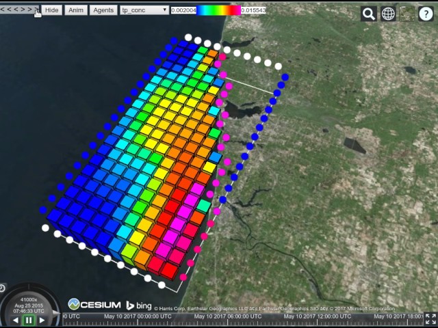 Screenshot of CesiumJS 4D visualization environment
